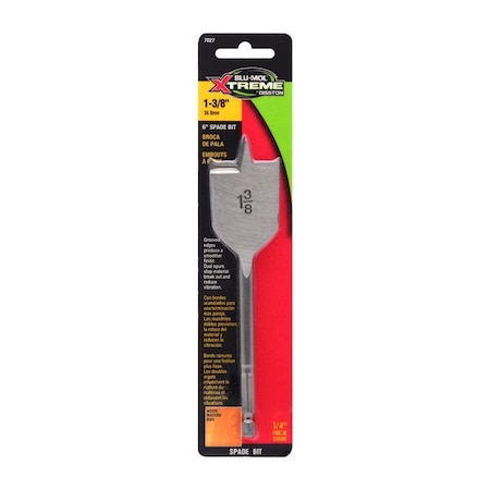 Blu-Mol Xtreme Blu-Mol Xtreme 1-3/8 in. X 6 in. L Carbon Steel Spade Bit Hex Shank 1 pk E0217027